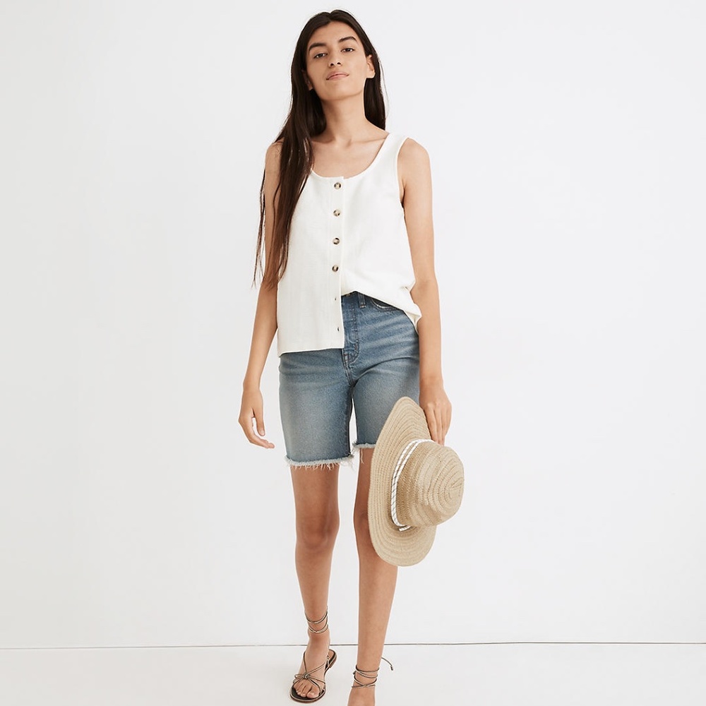 Madewell | Ottoman Jacquard Button-Front Tank